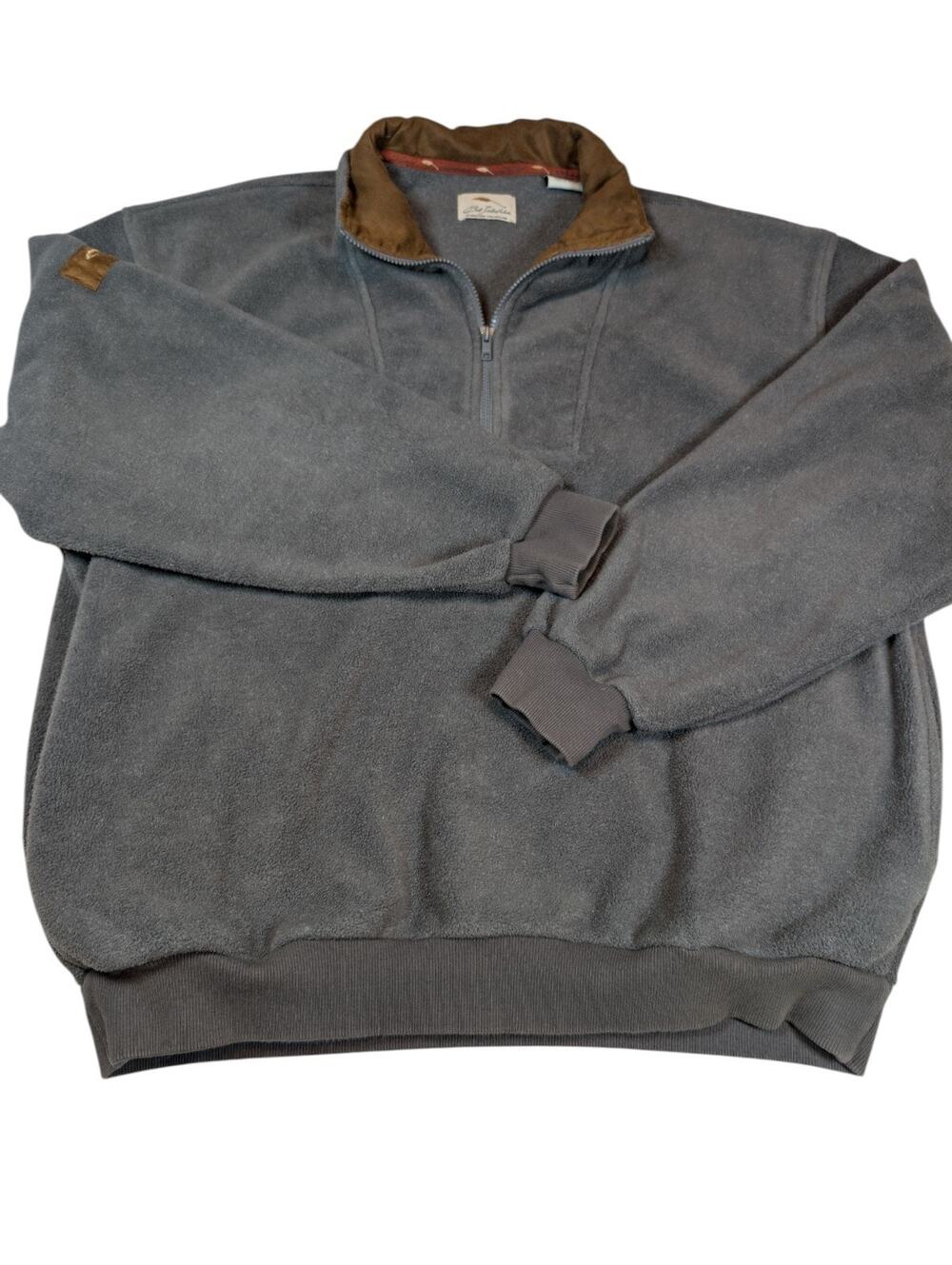 Bob Timberlake Sweater Mens XL 1/4 Zip Brown Pullover Long Sleeve Fleece